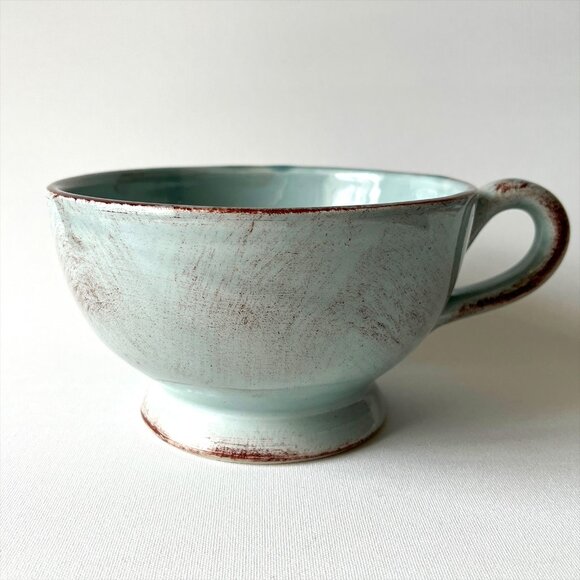 Starbucks Large Coffee Cappuccino Mug Wide Ceramic Hand Painted Distressed Italy - Picture 1 of 9